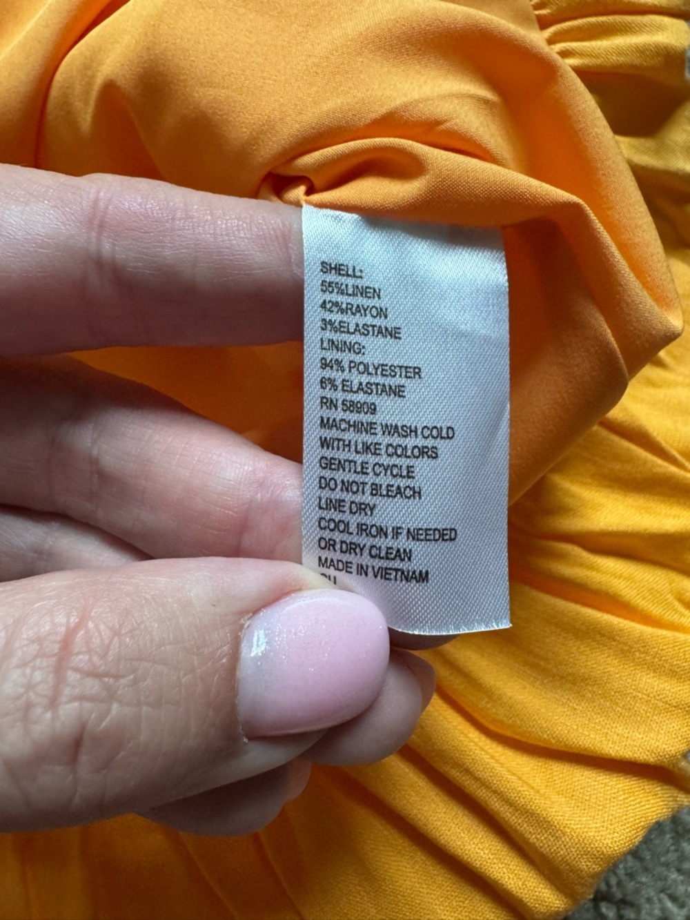 Gianni Bini Sedona Linen Mini Dress 6 Apricot Drop Waist Bubble Hem - Picture 13 of 13